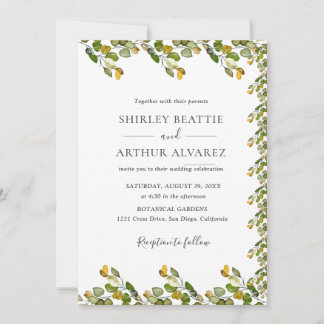Invitación Elegant Eucalyptus Greenery Wedding