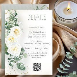 Invitación Elegant Eucalyptus Greenery Wedding Details Card