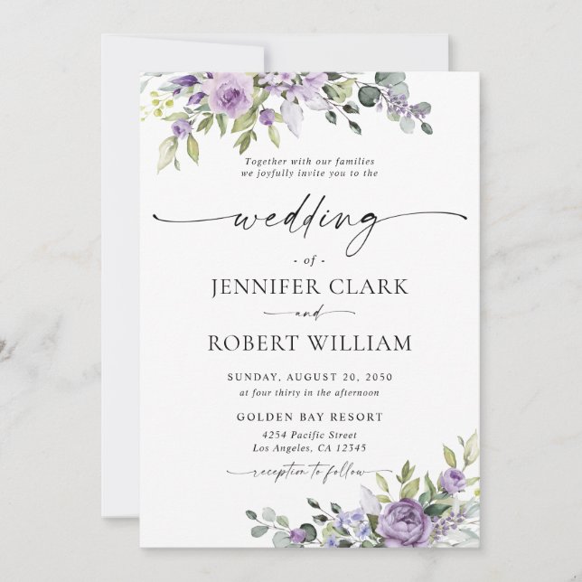 Invitación Elegant Eucalyptus Wedding Invitation (Anverso)