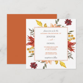 Invitación Elegant Fall Leaves Autumn Wedding 