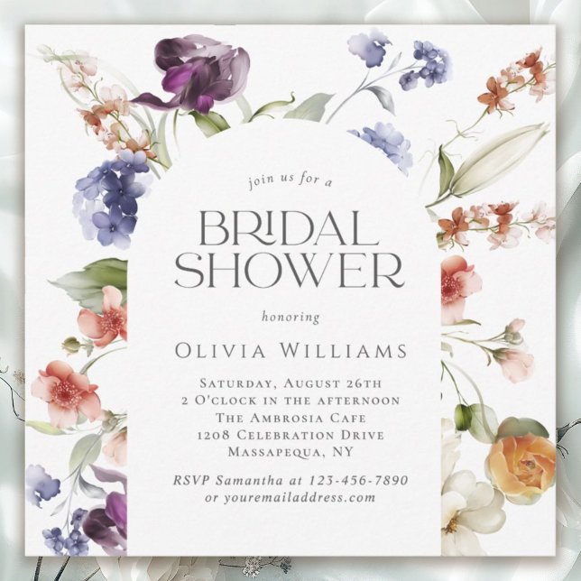 Invitación Elegant Fantasy Floral Bridal Shower (Available in both printed and digital download formats.)