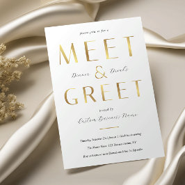 Invitación Elegant Faux Gold Meet & Greet Corporate Business