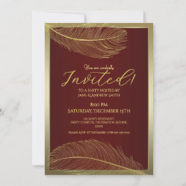 Invitación Elegant Feather Invitation Card Luxury Celebration