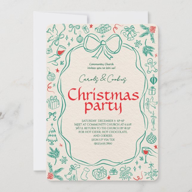 Invitación Elegant Festive Christmas Party Invitation (Anverso)