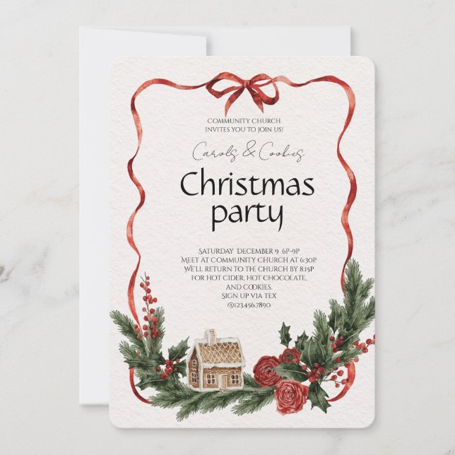 Invitación Elegant Festive Christmas Party Invitation (Anverso)