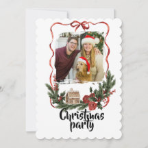 Elegant Festive Christmas Party Invitation