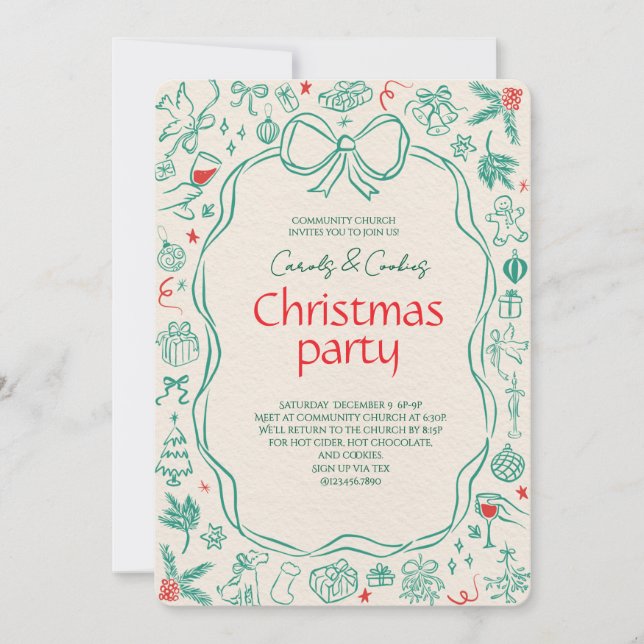 Invitación Elegant Festive Christmas Party Invitation (Anverso)