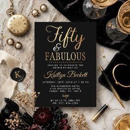 Invitación Elegant Fifty and Fabulous! 50th Birthday Party