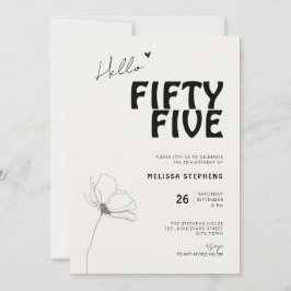Invitación Elegant Fifty Five Bold Typography 55th Birthday