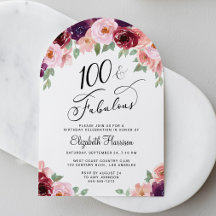 Elegant Floral Arch 100th Birthday Party