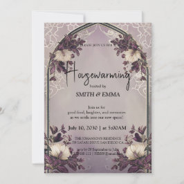 Invitación Elegant Floral Arch Housewarming Invitation with S