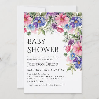 Invitación Elegant Floral Baby Shower Invitation