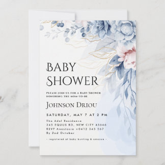 Invitación Elegant Floral Baby Shower Invitation