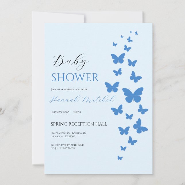 Invitación Elegant Floral Baby Shower Invitation Customizable (Anverso)
