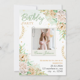 Invitación Elegant Floral Birthday