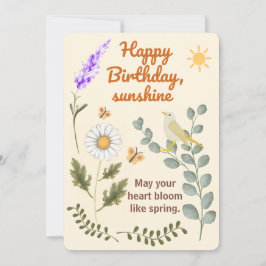 Invitación Elegant Floral Birthday - Pastel Garden Theme Card