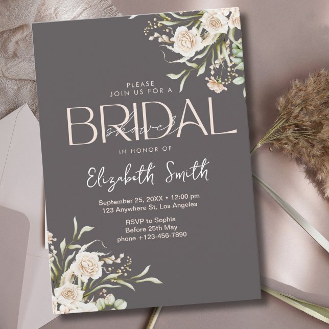Invitación Elegant Floral Boho Bridal Shower (Subido por el creador)