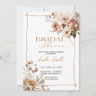 Invitación Elegant floral Bridal shower 