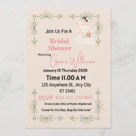 Invitación Elegant Floral Bridal Shower Invitation | Customiz