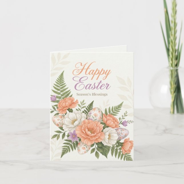 Invitación Elegant Floral Easter Blessings Brunch Invitation  (Anverso)