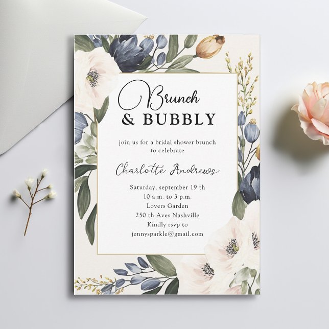 Invitación Elegant, Floral, Eukalyptus-Brautparty (Subido por el creador)