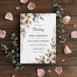 Invitación Elegant Floral Frame Wedding Invitation