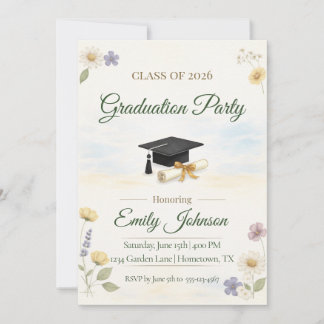 Invitación Elegant Floral Garden 2026 Graduation Invite