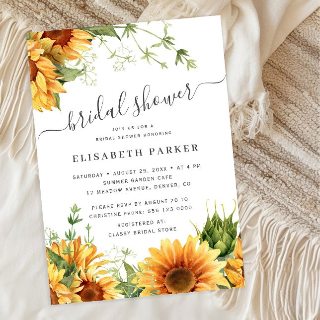 Invitación Elegant floral garden white bridal shower (Subido por el creador)