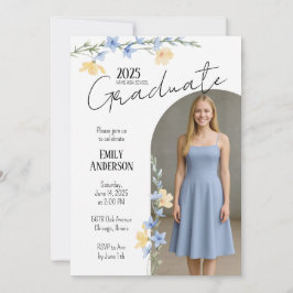 Invitación Elegant Floral Graduation 