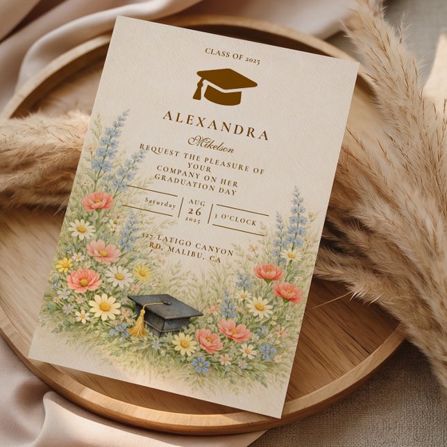 Invitación Elegant Floral Graduation Party Celebration (Subido por el creador)
