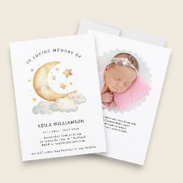 Invitación Elegant Floral Memorial Announcement