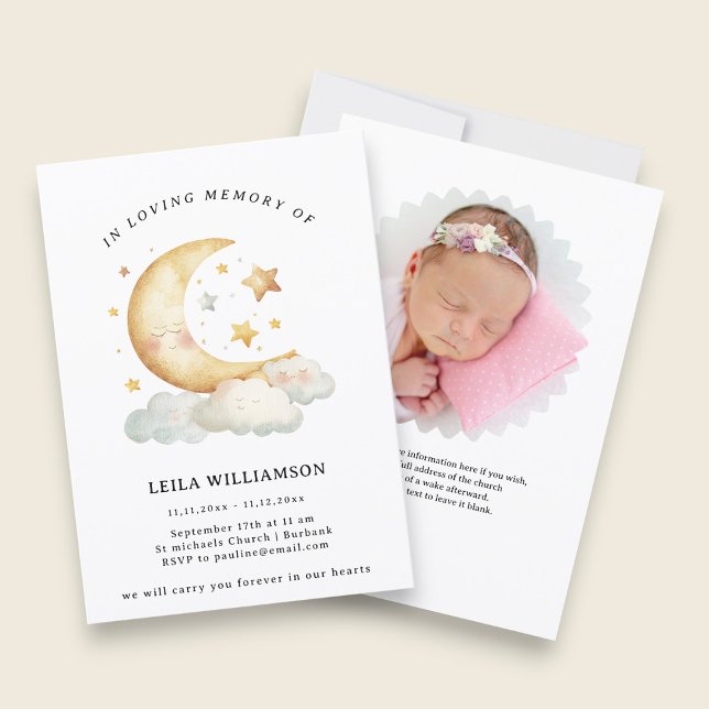 Invitación Elegant Floral Memorial Announcement (Subido por el creador)