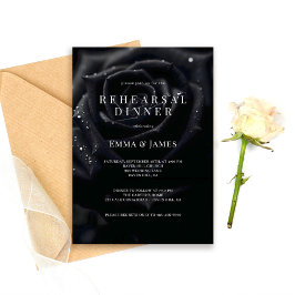 Invitación Elegant Floral Midnight Rose Rehearsal Dinner