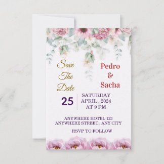 Invitación Elegant Floral Peony Save The Date Invitation