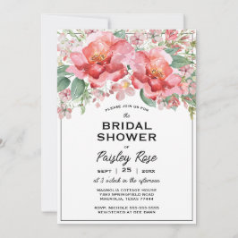 Invitación Elegant Floral Pink Bridal Shower