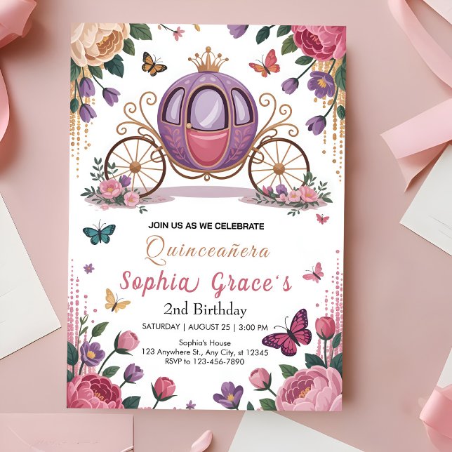 Invitación Elegant Floral Princess (Subido por el creador)