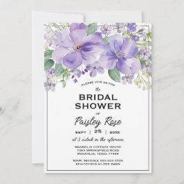 Invitación Elegant Floral Purple Bridal Shower
