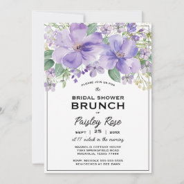 Invitación Elegant Floral Purple Bridal Shower