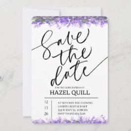 Invitación Elegant Floral Quinceañera Save the Date