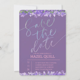 Invitación Elegant Floral Quinceañera Save the Date