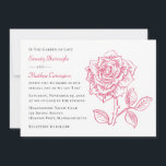 Invitación Elegant Floral Red Rose Garden Romance Wedding<br><div class="desc">Add a touch of romance to your wedding with this elegant red rose invitation. The minimalist artwork features a graceful rose drawn in a delicate botanical sketch style, giving the design a soft vintage charm that feels warm and timeless. The red, burgundy and white palette adds a classic floral beauty...</div>