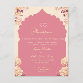 Invitación Elegant Floral Sikh wedding reception