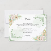 Elegant Floral Vintage Wedding Details Card