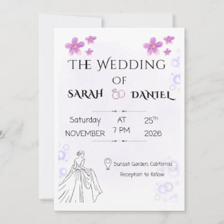 Invitación Elegant Floral Wedding Invitaion