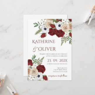 Invitación Elegant Floral Wedding Invitation