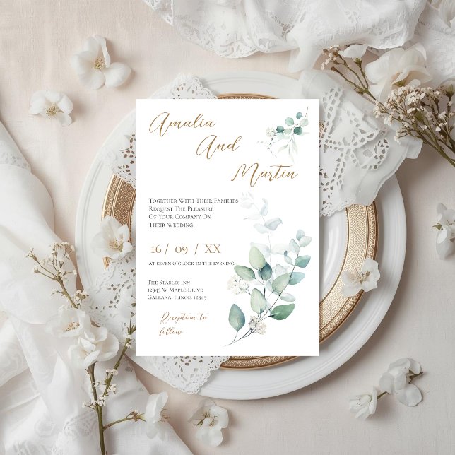Invitación Elegant Floral Wedding Invitation (Subido por el creador)