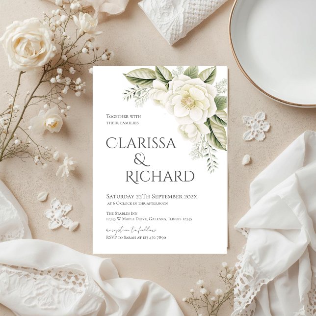 Invitación Elegant Floral Wedding Invitation (Subido por el creador)