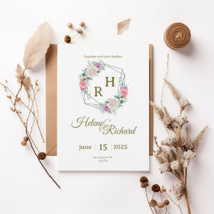 Invitación Elegant Floral Wedding Invitation 