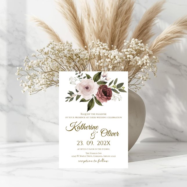 Invitación Elegant Floral Wedding Invitation (Subido por el creador)