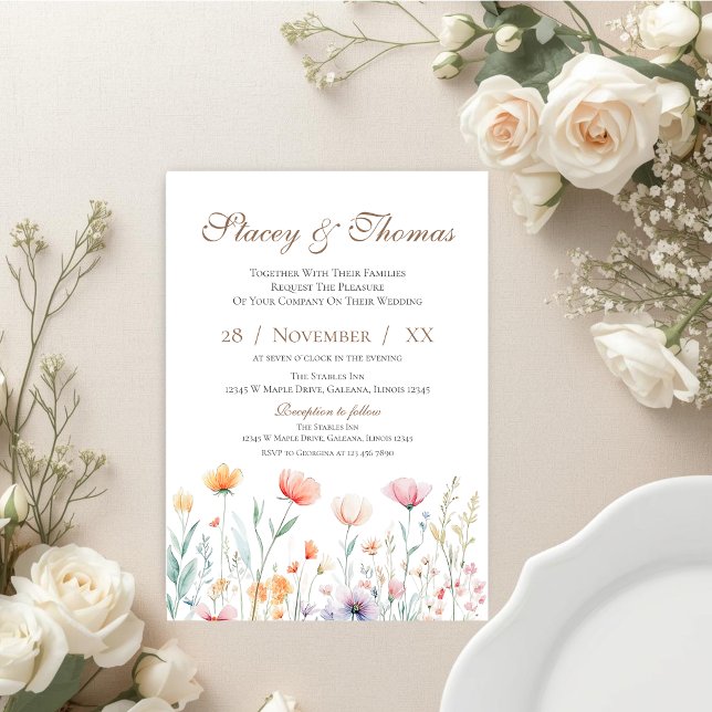 Invitación Elegant Floral Wedding Invitation (Subido por el creador)